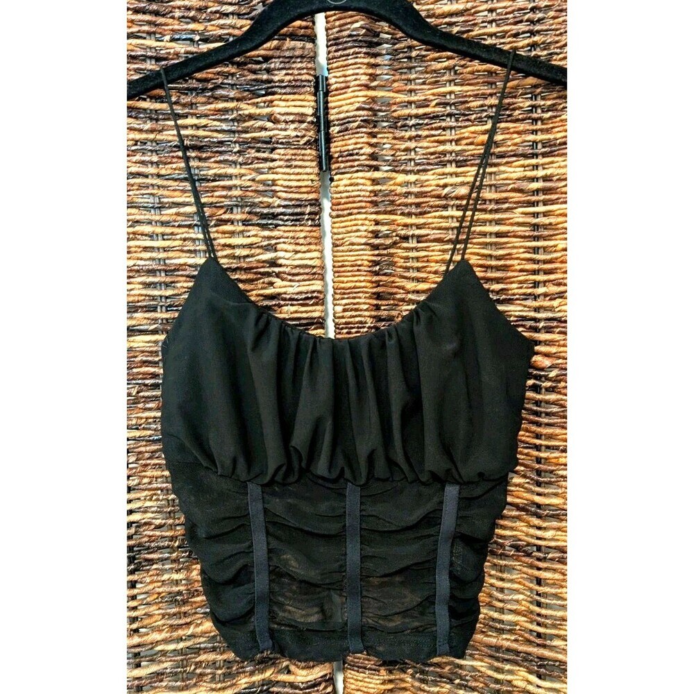 Y2K Milkmaid Corset Coquette Tank Top Ruched Cropped Fairy Grunge Whimsigoth XS